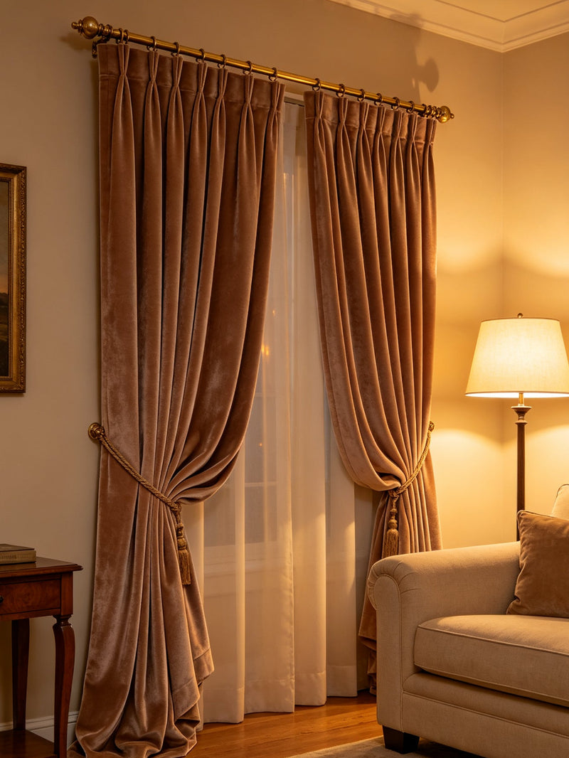Luxury Velvet Curtains | Custom Size Plush Window Drapes for Living Room & Bedroom