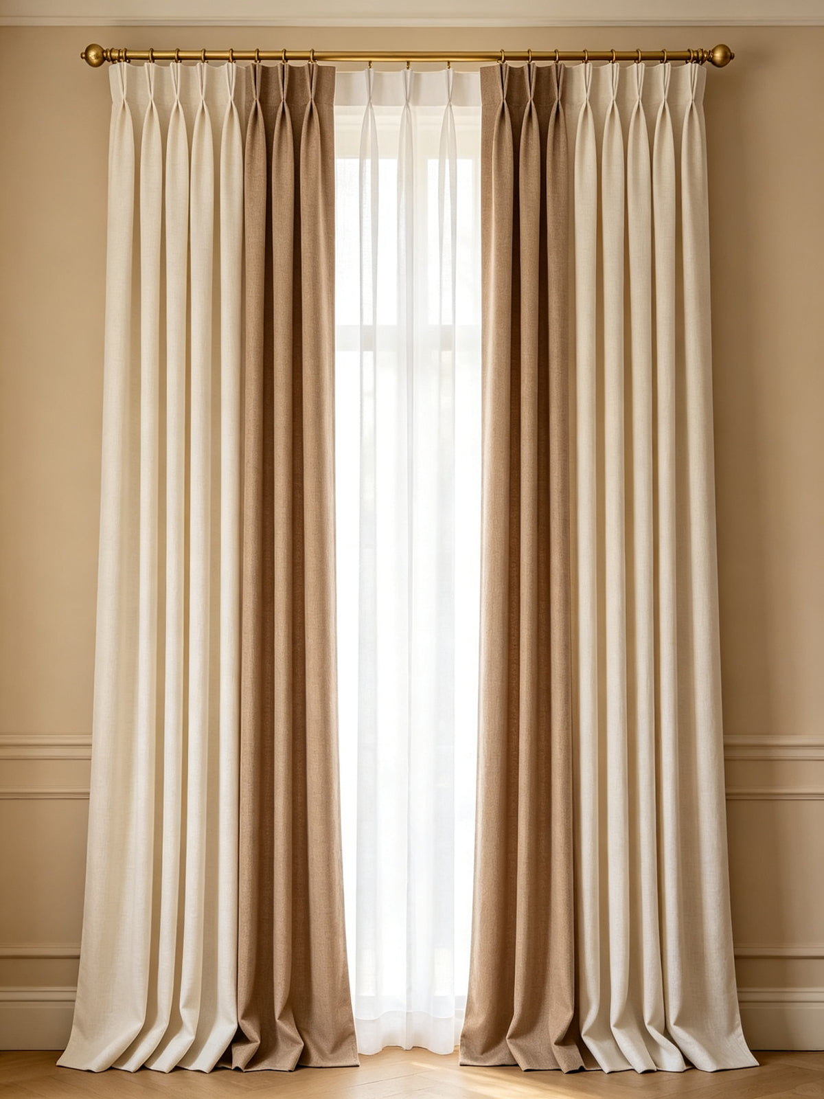 Custom Two-Tone Curtains | Layered Drapery, Made to Measure