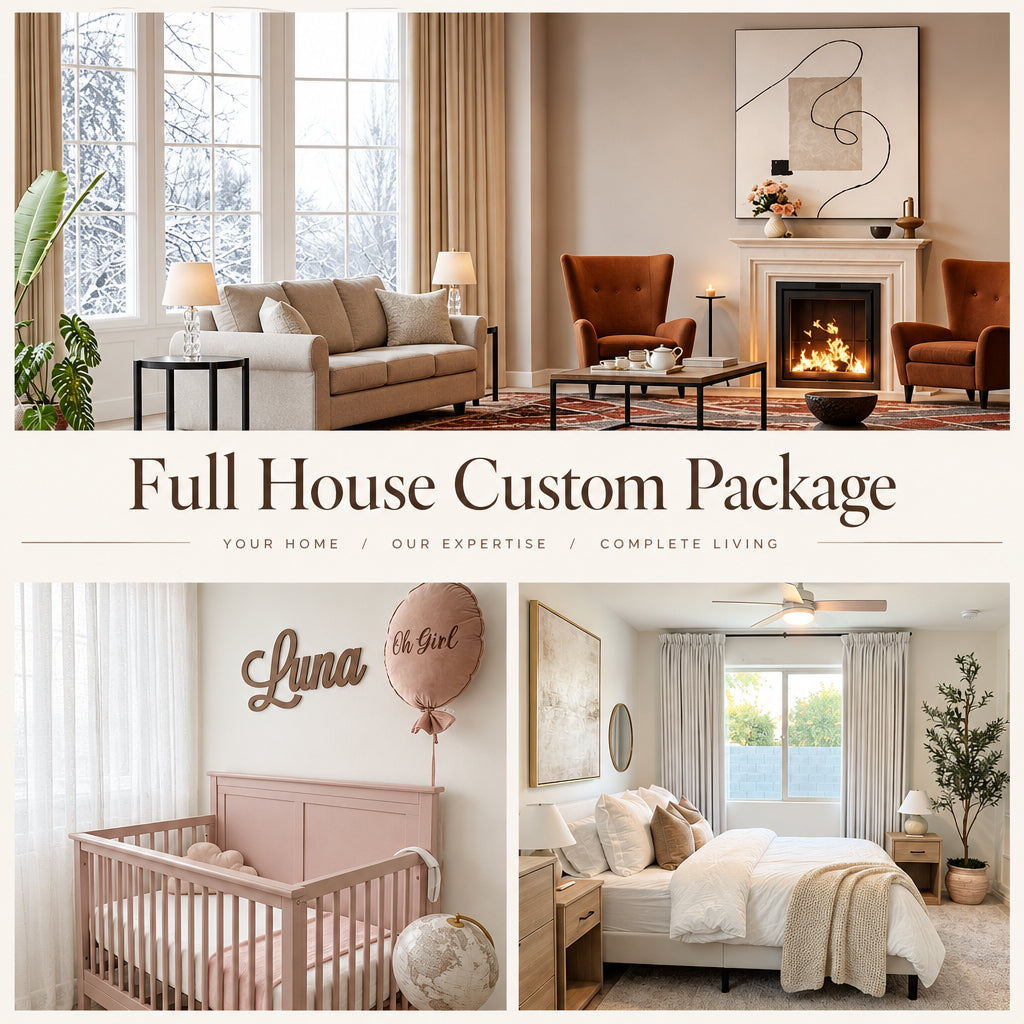 Custom Full-House Curtain Package with Drapes & Sheers