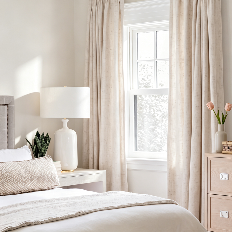 Linen Textured Sheer Curtains