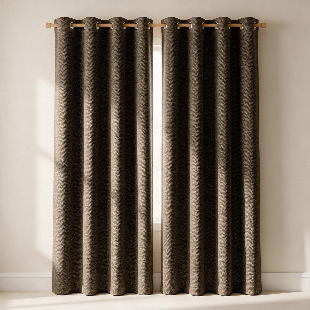 Herringbone blackout curtains