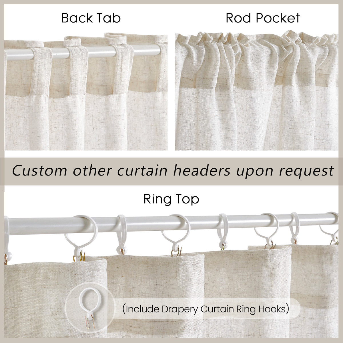 Linen Textured Sheer Curtains