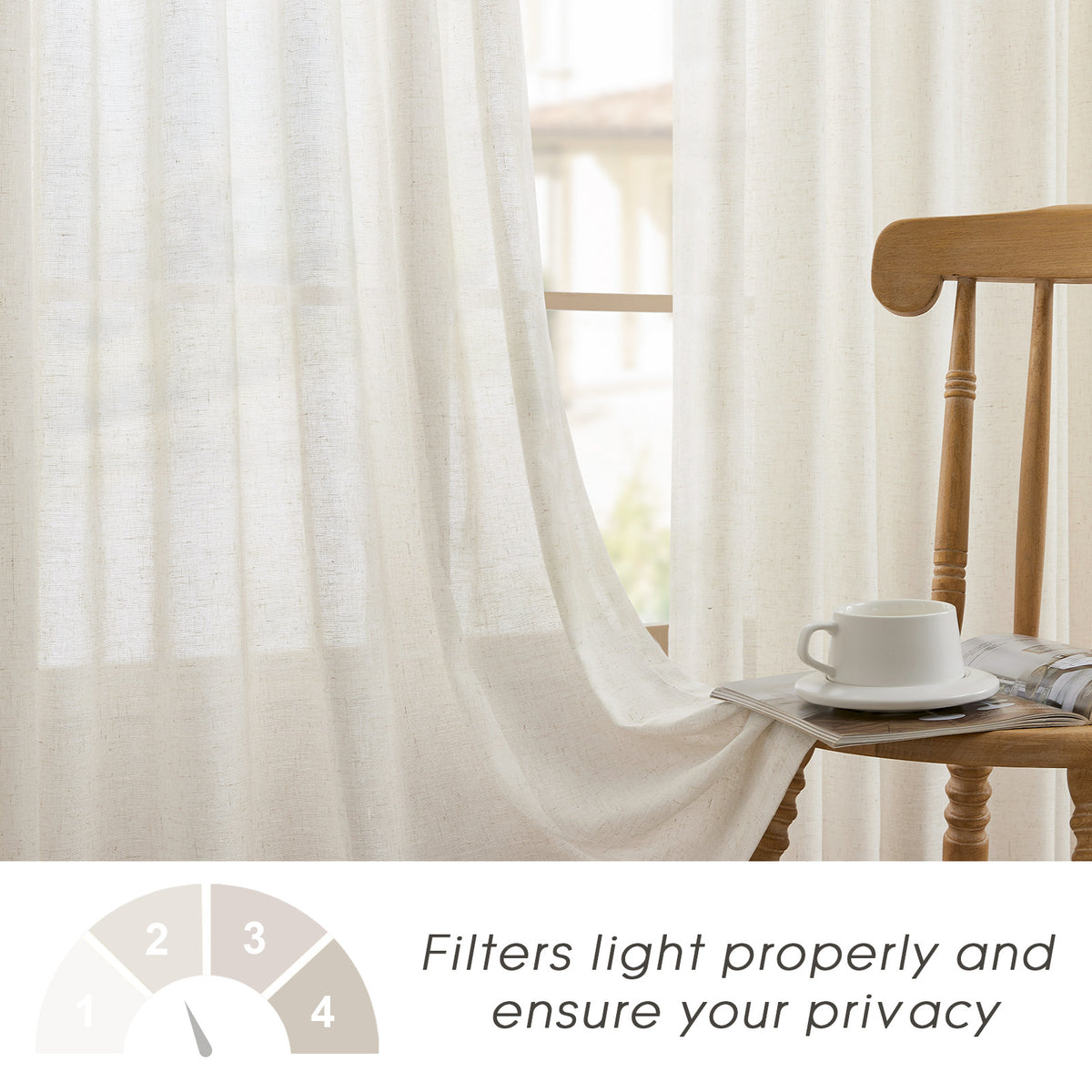 Linen Textured Sheer Curtains