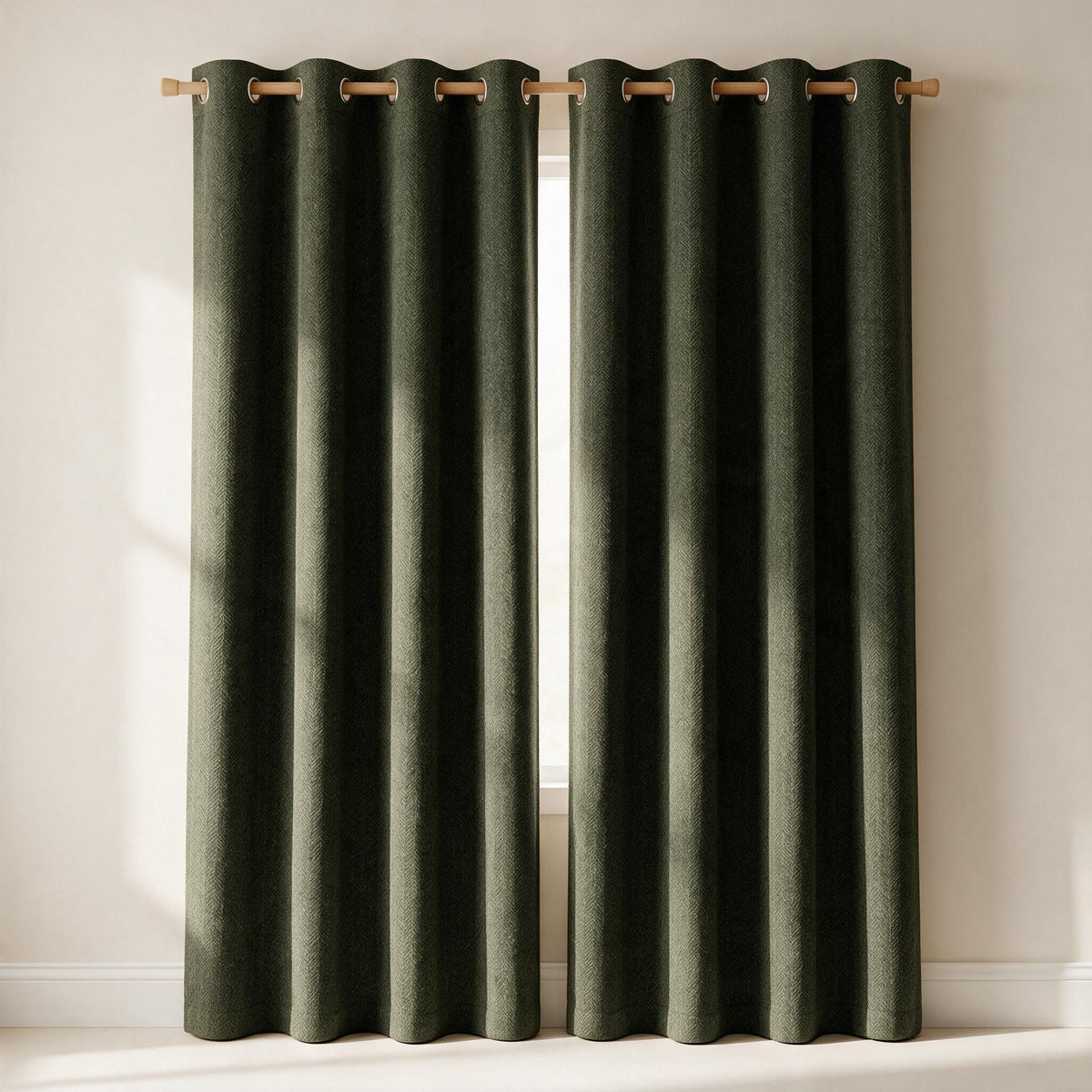 Herringbone blackout curtains